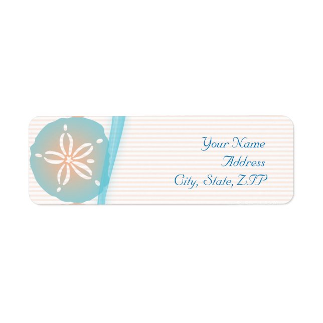 Peach and Blue Sand Dollars Label (Front)
