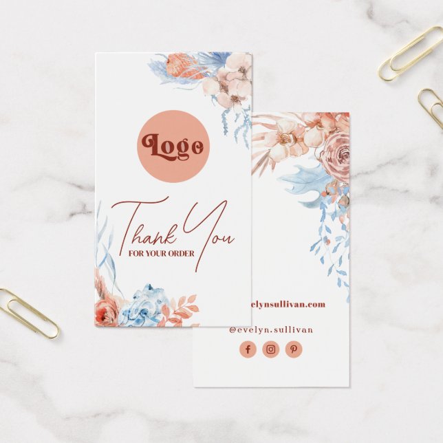 Peach and blue tropical package insert (Office)