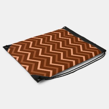 Peach And Brown Chevron Pattern Zigzag Bag by macdesigns2 at Zazzle