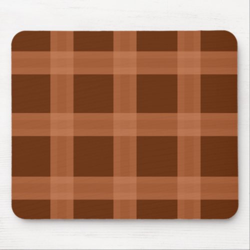 Peach And Brown Plaid  Pattern Mousepad
