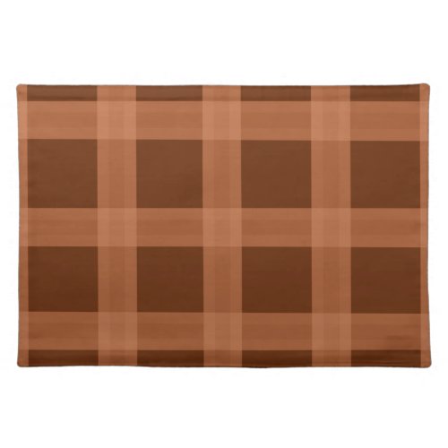 Peach And Brown Plaid Pattern Placemats
