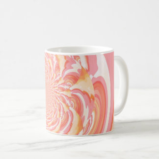 Peach and Coral Abstract Waves Coffee Mug