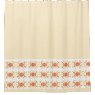 Peach And Coral Decorative Bath Shower Curtain