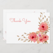 Peach and Coral Floral Spring Wedding Invitation (Front/Back)
