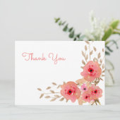 Peach and Coral Floral Spring Wedding Invitation (Standing Front)