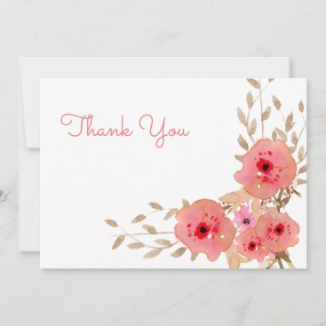 Peach and Coral Floral Spring Wedding Invitation
