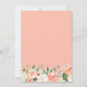 Peach and Coral Floral Wedding Couples Shower Invitation (Back)