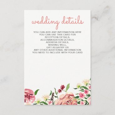 Peach and Coral Flowers Floral wedding cards