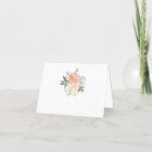 Peach and Coral Peony Floral Thank You Card