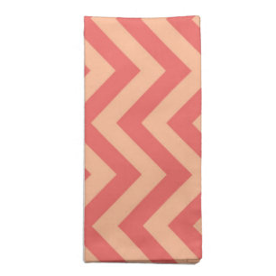 Peach and Cranberry Chevron Cloth Napkin