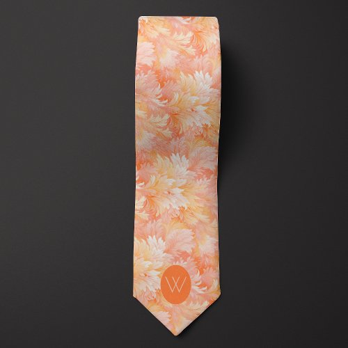 Peach and Cream Botanical Neck Tie