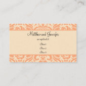 Peach and Cream Damask Wedding Gift Registry Cards (Back)