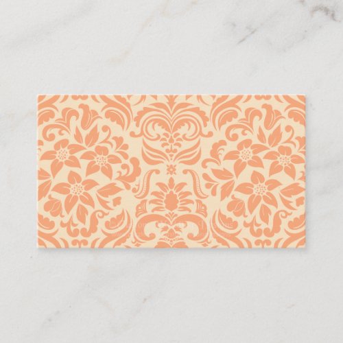 Peach and Cream Damask Wedding Gift Registry Cards Business Card