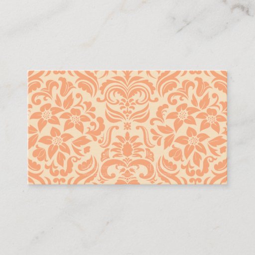 Customizable Peach and Cream Damask Wedding Gift Registry Cards Business Card
