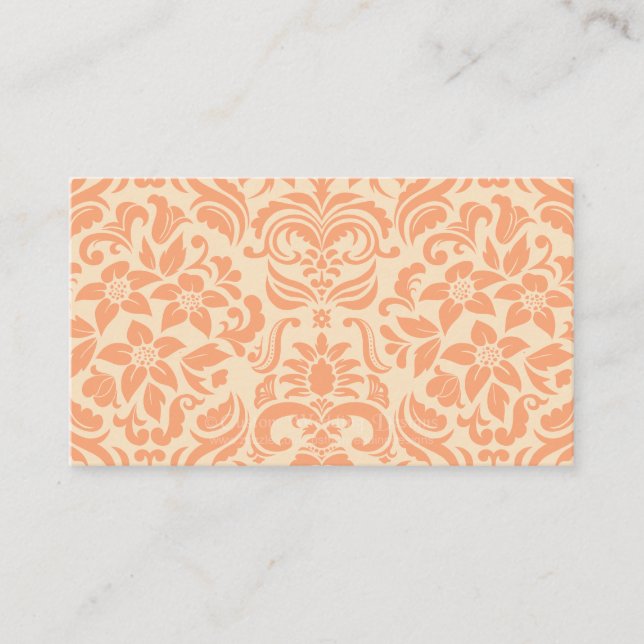Peach and Cream Damask Wedding Gift Registry Cards (Front)
