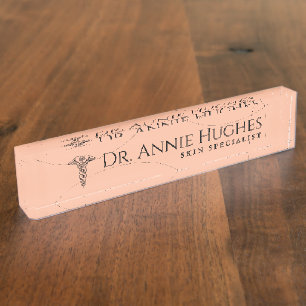 Peach and Cream Doctor Skin Specialist Desk Name Plate