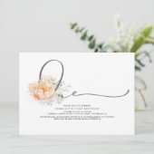 Peach and Cream Floral Elegant 1st Birthday Invitation (Standing Front)
