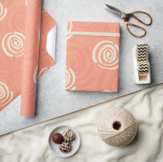 Peach and Cream Swirls Wrapping Paper