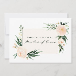 Peach and cream watercolor maiden of honor