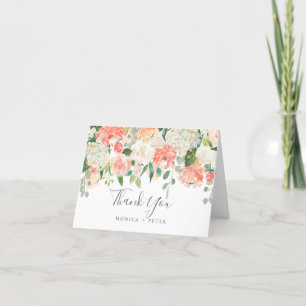 Peach and Cream Wedding Thank You Card