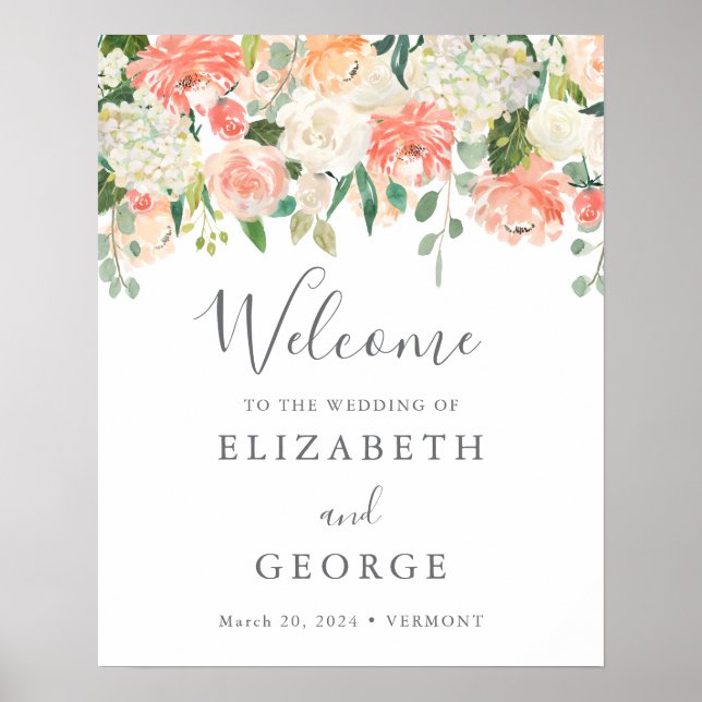 Peach and Cream Welcome Sign (Front)