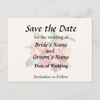 Peach and Crimson Cattleya Orchids Announcement Postcard