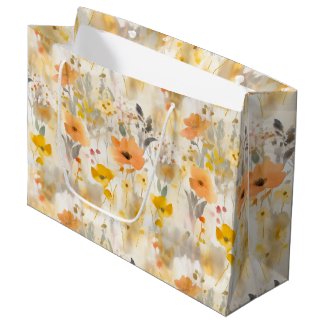 Peach and Gold Abstract Floral