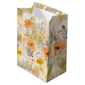 Peach and Gold Abstract Floral