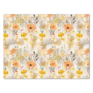 Peach and Gold Abstract Floral