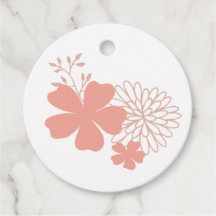 Peach and Gold Floral Favor Tags