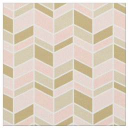 Peach and Gold Herringbone Chevron Fabric