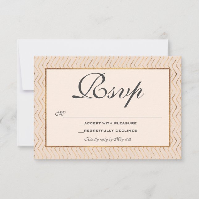 Peach and Gold RSVP Card (Front)