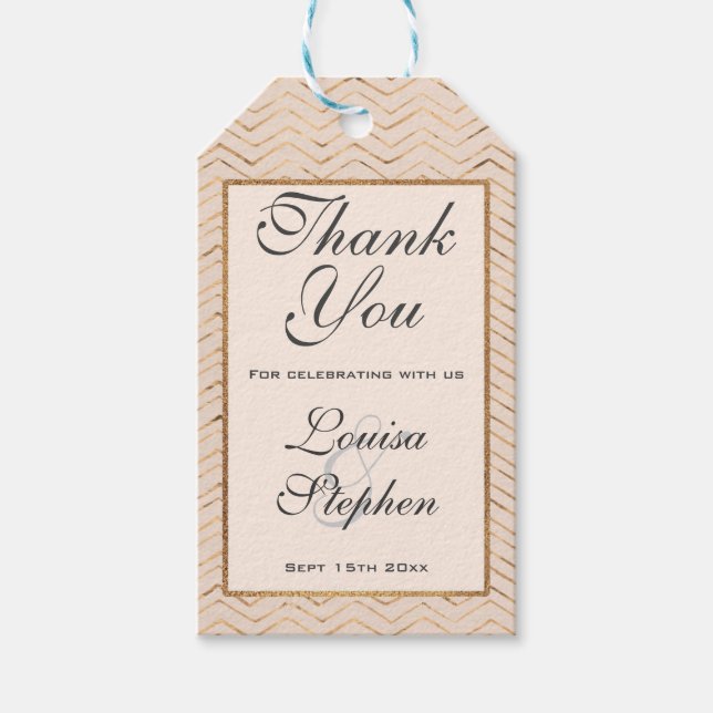 Peach and Gold Thankyou Tags (Front)