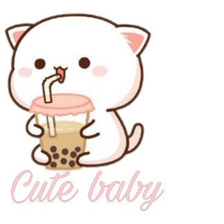 Peach and Goma Mochi Cat Bubble Tea Baby Bodysuit Keychain