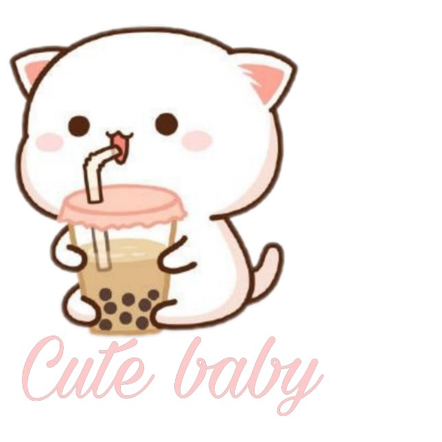 Peach and Goma Mochi Cat Bubble Tea  Baby Bodysuit Keychain (Creator Uploaded)