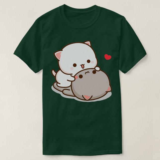 Peach and Goma Mochi Cat Love  T-Shirt (Design Front)