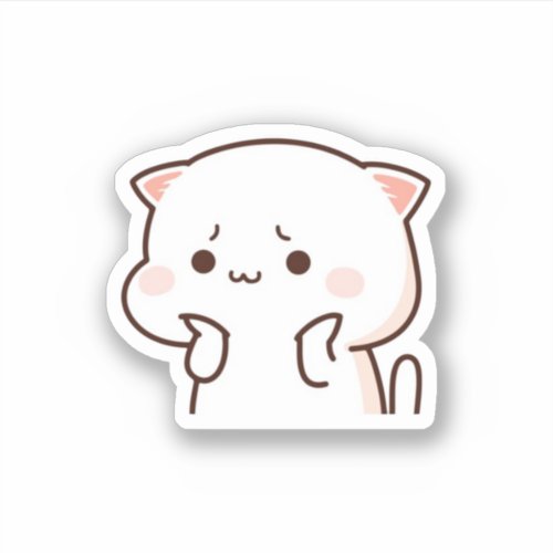 Peach And Goma Mochi Cat Sticker