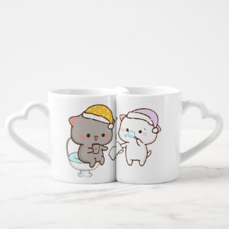 Peach and Goma Morning Routine Couples Mug
