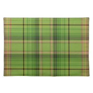 Peach and Green Plaid (botm) Cloth Placemat