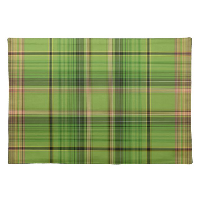 Peach and Green Plaid (botm) Cloth Placemat (Front)