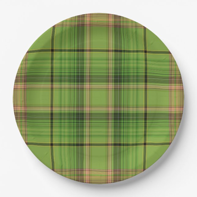 Peach and Green Plaid (botm) Paper Plates (Front)