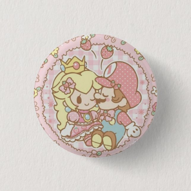 Peach and Mario Button (Front)