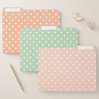 Peach And Mint Diamond Dots Pattern File Folder by KeikoPrints at Zazzle
