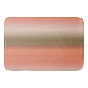 peach and olive streaks  bath mat