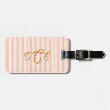 Peach and Orange Striped Monogram