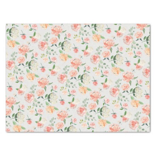 Peach and Pink Feminine Floral Pattern Tissue Paper