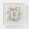 Peach and Pink Floral Bouquet with Monogram