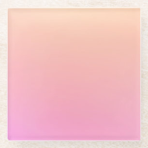 Peach and pink gradient glass coaster