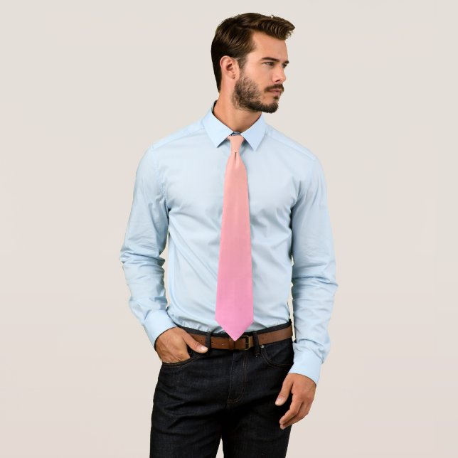 Peach and pink gradient neck tie (In Situ)
