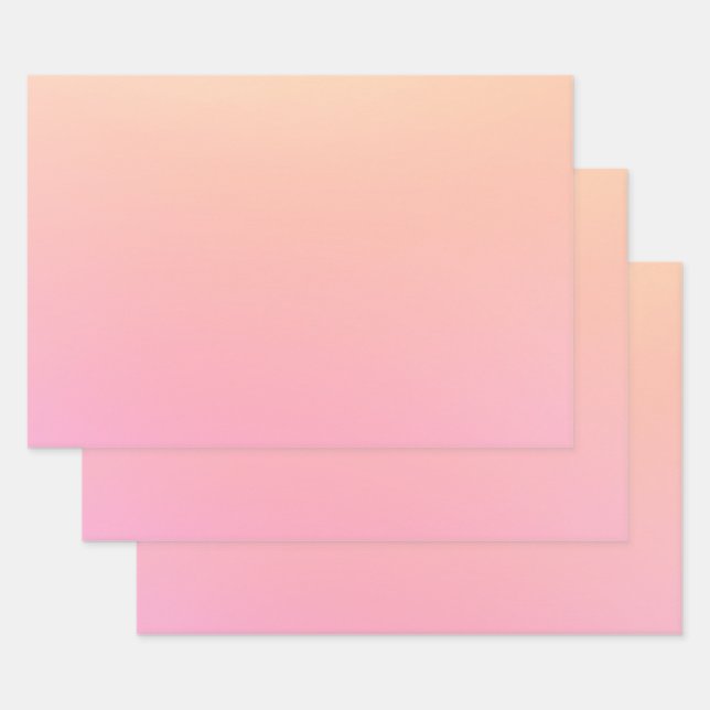 Peach and pink gradient wrapping paper sheets (Set)